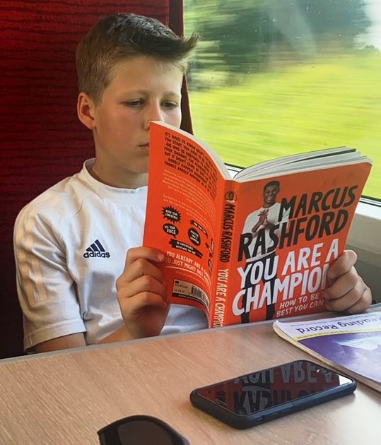 10-year-old reading Marcus Rashford book